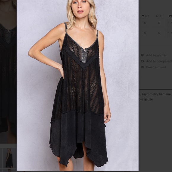 POL Vintage Sheer Lace Dress Women's Tank Dress Top SB46 - Picture 10 of 15